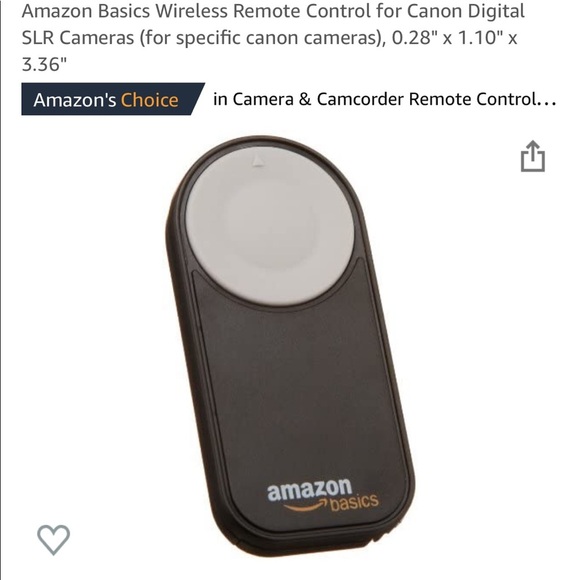 Amazon Basics Wireless Remote Control for Canon Digital SLR Cameras NEVER USED - Picture 1 of 2